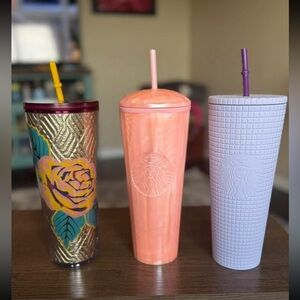 Starbucks Tumbler Trio - Gold, Peach, Lavender